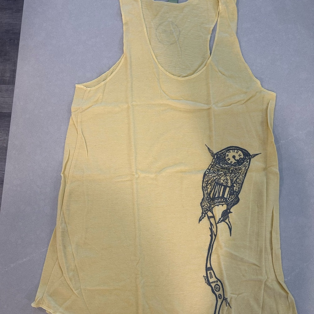 Yellow Tank Top with Owl Design